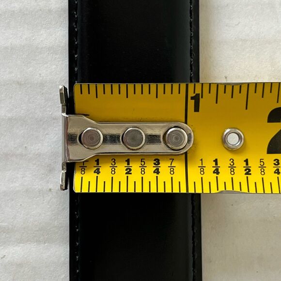 BROOKS BROTHERS MADE IN ITALY BLACK GENUINE LEATHER DRESS BELT SIZE 36 - Picture 13 of 16